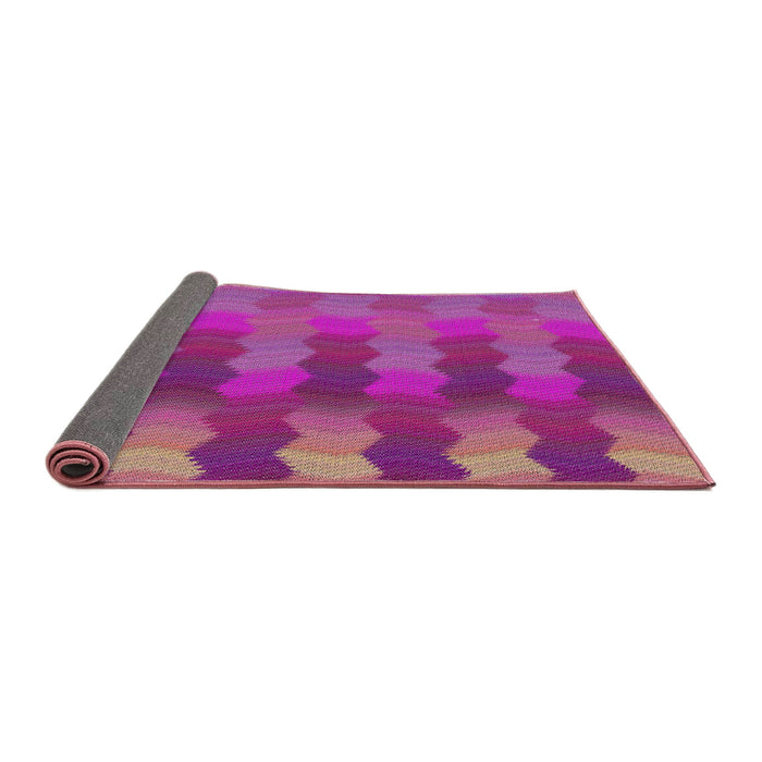 Thickness of Patterned Violet Red Pink Novelty Rug, pat3591