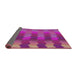 Thickness of Patterned Violet Red Pink Novelty Rug, pat3591