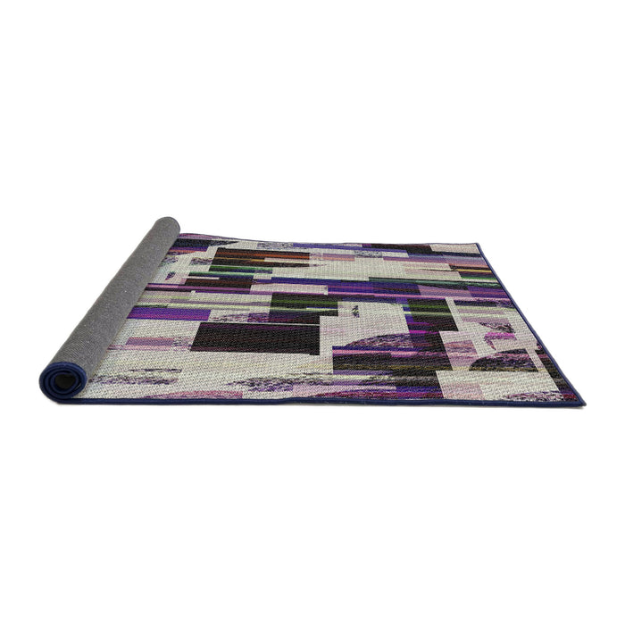 Thickness of Patterned Pale Silver Gray Novelty Rug, pat3592