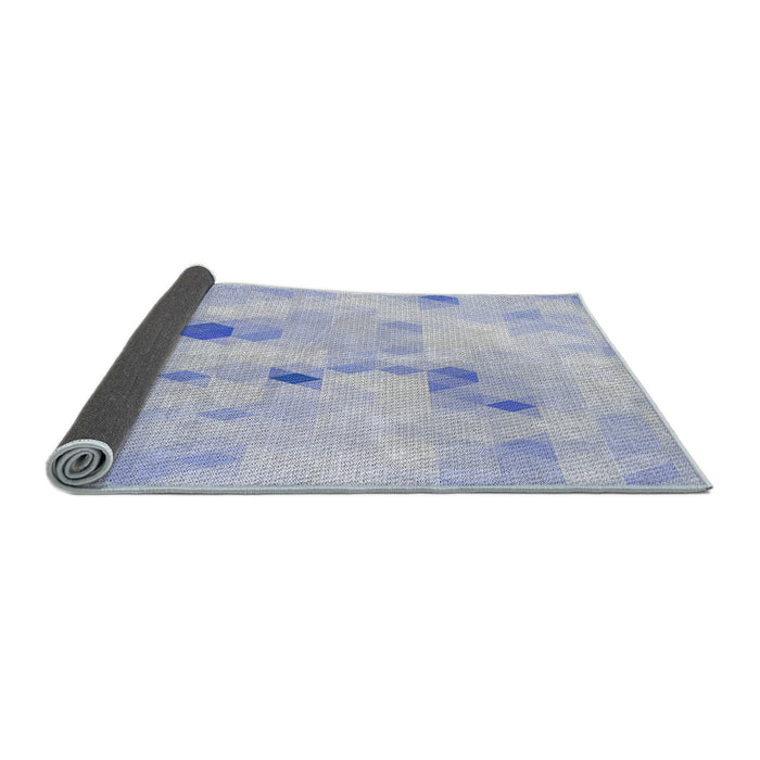 Thickness of Patterned Lavender Blue Novelty Rug, pat3593