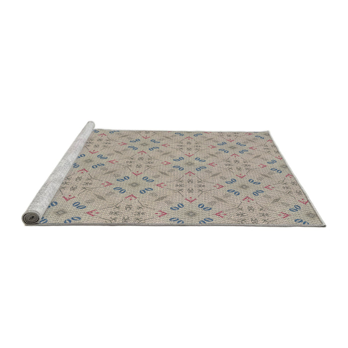 Serging Thickness of Machine Washable Transitional Desert Sand Beige Rug, wshpat3598