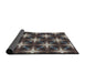 Thickness of Patterned Burgundy Brown Novelty Rug, pat3599