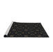 Serging Thickness of Patterned Black Abstract Machine Washable Rug, wshpat3613