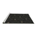 Serging Thickness of Machine Washable Transitional Black Rug, wshpat3614