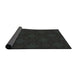 Thickness of Patterned Black Novelty Rug, pat3615