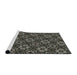 Serging Thickness of Machine Washable Transitional Sage Green Rug, wshpat3617