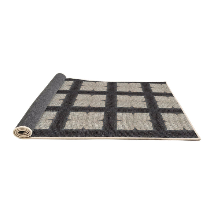 Thickness of Patterned Black Novelty Rug, pat3621