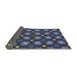 Thickness of Patterned Slate Blue Grey Novelty Rug, pat3622