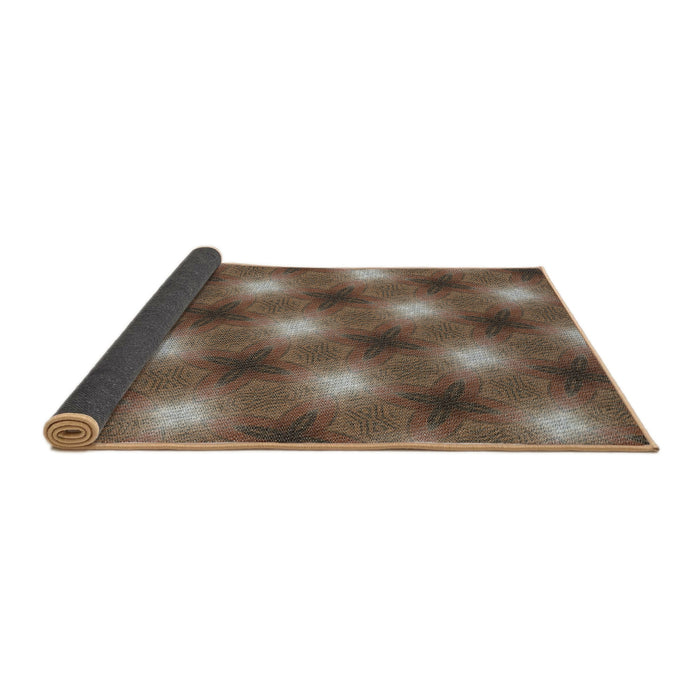 Thickness of Patterned Camel Brown Novelty Rug, pat3625
