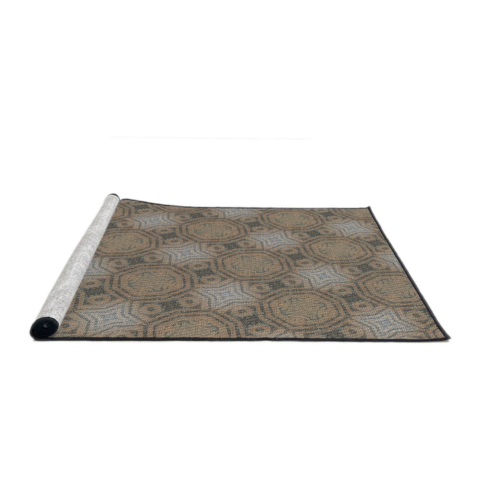 Serging Thickness of Machine Washable Transitional Light French Beige Brown Rug, wshpat3626