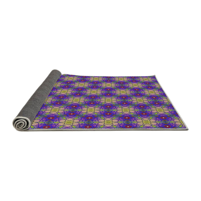 Thickness of Patterned Bright Purple Novelty Rug, pat363