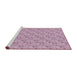 Serging Thickness of Machine Washable Transitional Pink Rug, wshpat3635