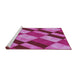 Serging Thickness of Machine Washable Transitional Deep Mauve Purple Rug, wshpat3638