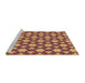 Serging Thickness of Machine Washable Transitional Orange Rug, wshpat3640