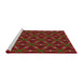 Serging Thickness of Machine Washable Transitional Brown Rug, wshpat3642