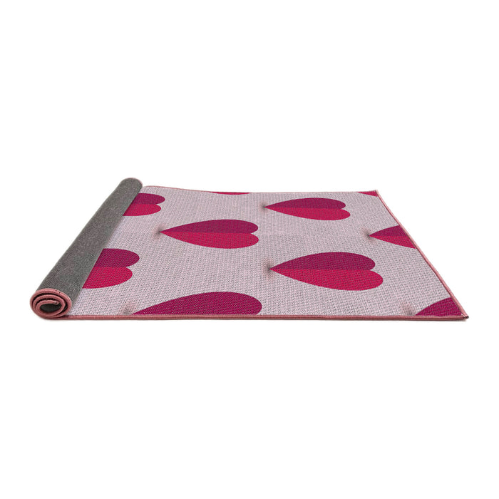 Thickness of Patterned Pink Violet Pink Novelty Rug, pat3652