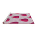 Serging Thickness of Machine Washable Transitional Pink Violet Pink Rug, wshpat3652