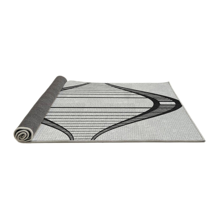 Thickness of Patterned Gray Novelty Rug, pat3655