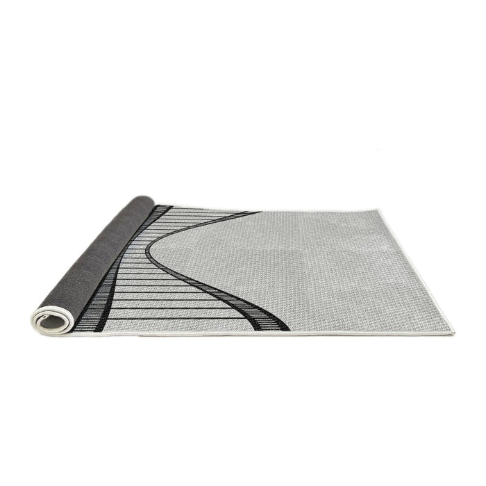 Thickness of Patterned Off-White Novelty Rug, pat3658