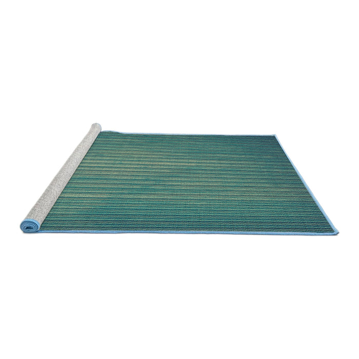 Serging Thickness of Machine Washable Transitional Medium Teal Green Rug, wshpat366
