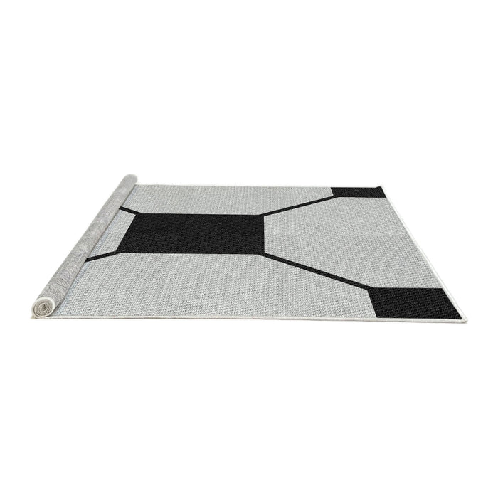 Serging Thickness of Machine Washable Transitional Ash Gray Rug, wshpat3661