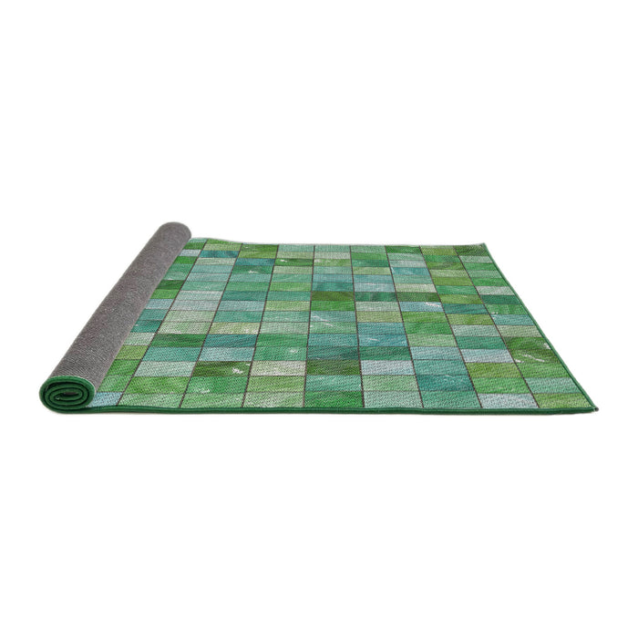 Thickness of Patterned Green Novelty Rug, pat3668