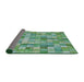 Thickness of Patterned Green Novelty Rug, pat3668