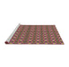 Serging Thickness of Machine Washable Transitional Brown Rug, wshpat3678