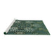 Serging Thickness of Machine Washable Transitional Dark Forest Green Rug, wshpat3679