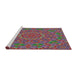 Serging Thickness of Machine Washable Transitional Dark Raspberry Purple Rug, wshpat3682