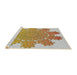 Serging Thickness of Machine Washable Transitional Copper Brown Rug, wshpat3688