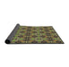 Thickness of Patterned Burgundy Brown Novelty Rug, pat3691