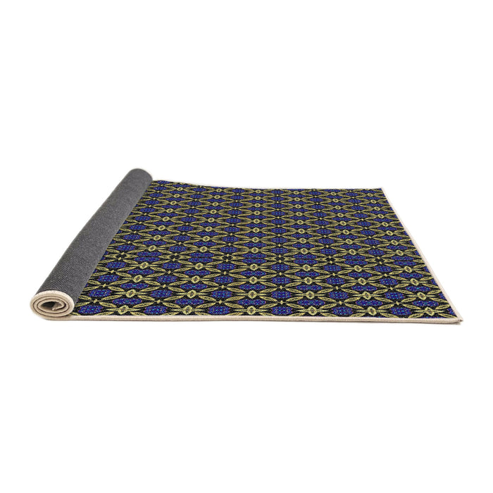 Thickness of Patterned Blue Modern Rug, pat3692