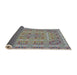 Thickness of Patterned Gray Modern Rug, pat3694