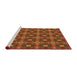 Serging Thickness of Machine Washable Transitional Tomato Red Rug, wshpat3696