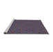 Serging Thickness of Machine Washable Transitional Dark Purple Rug, wshpat3702