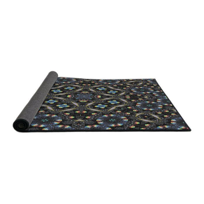 Thickness of Patterned Gray Novelty Rug, pat3705
