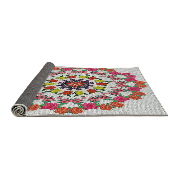 Thickness of Patterned Cherry Red Novelty Rug, pat3708