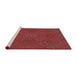 Serging Thickness of Machine Washable Transitional Tomato Red Rug, wshpat3709