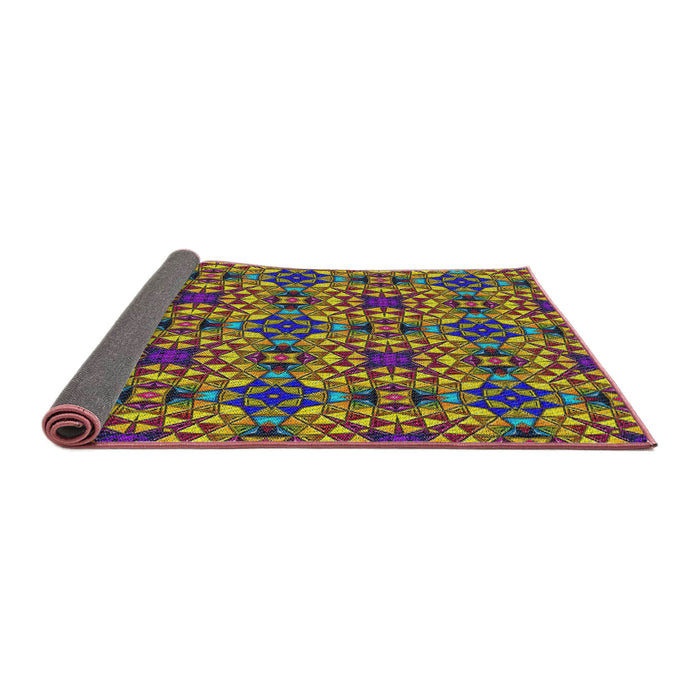 Thickness of Patterned Plum Purple Modern Rug, pat3712
