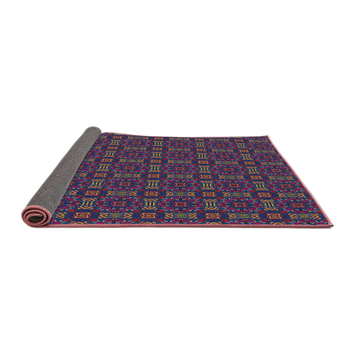 Thickness of Patterned Plum Purple Novelty Rug, pat3717