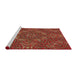 Serging Thickness of Machine Washable Transitional Tomato Red Rug, wshpat3721