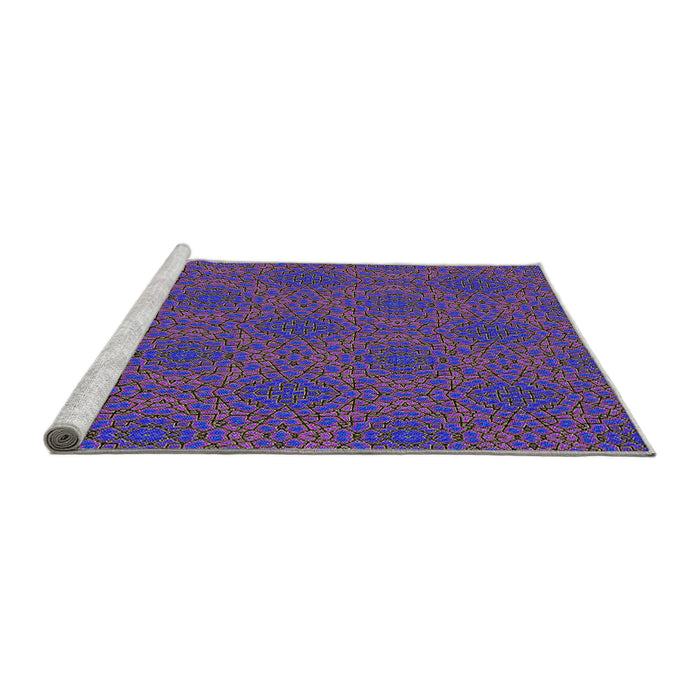 Serging Thickness of Machine Washable Transitional Bright Purple Rug, wshpat3723