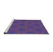 Serging Thickness of Machine Washable Transitional Bright Purple Rug, wshpat3723