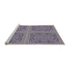 Serging Thickness of Patterned Purple Abstract Machine Washable Rug, wshpat3727