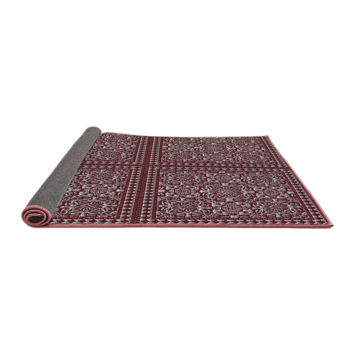 Thickness of Patterned Deep Red Novelty Rug, pat3730