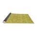 Thickness of Patterned Mustard Yellow Novelty Rug, pat3741