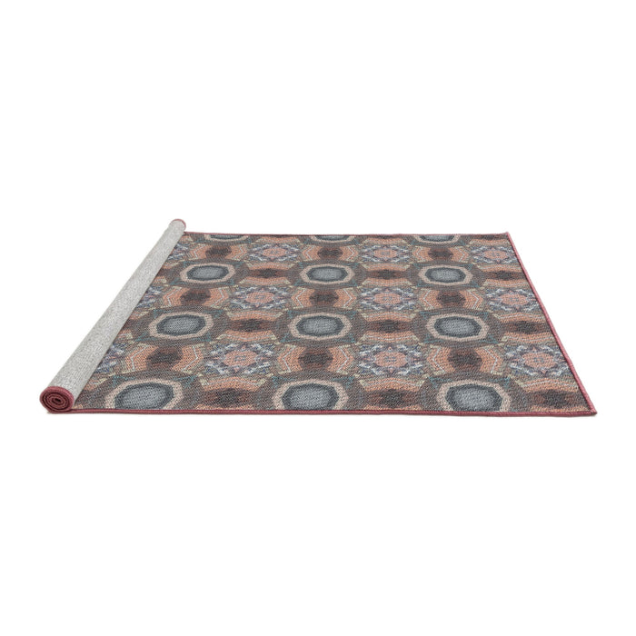 Serging Thickness of Machine Washable Transitional Rosy-Finch Purple Rug, wshpat3744