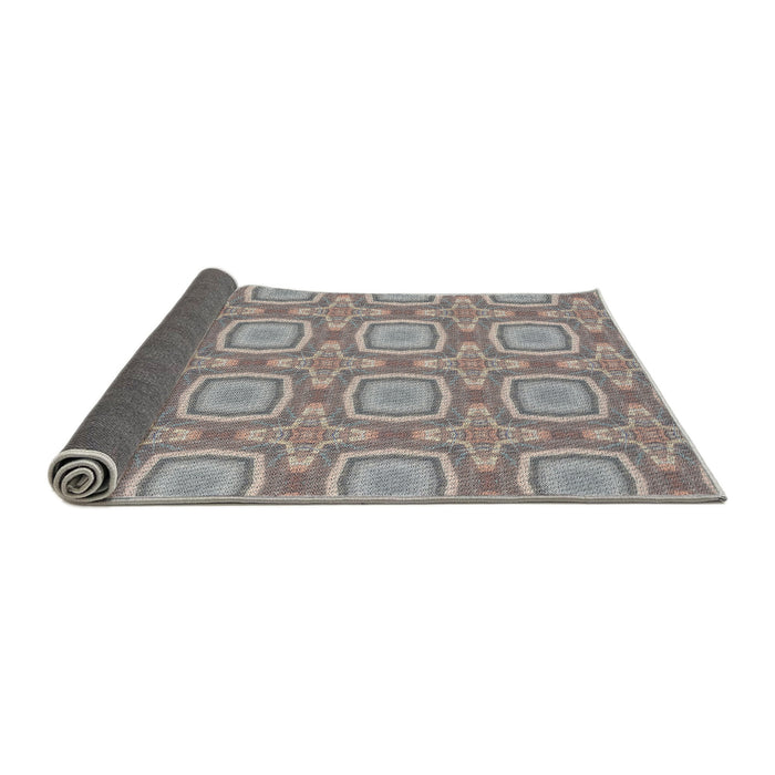 Thickness of Patterned Pale Silver Gray Novelty Rug, pat3745
