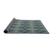 Thickness of Patterned Dark Blue Grey Blue Novelty Rug, pat3757